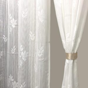 loral Net Semi Transparent Door Semi Sheer Grommet Curtains 7 Feet Set Of 2